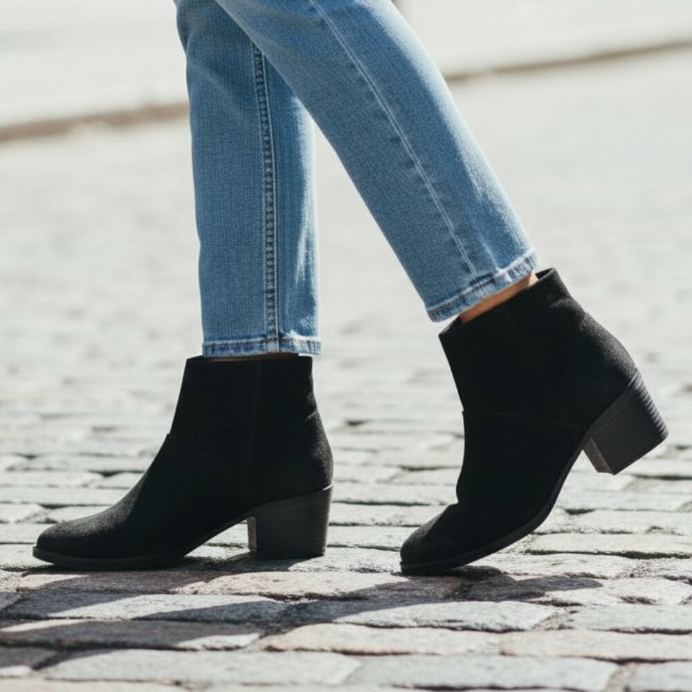 Blondo Waterproof Suede Ankle Boots 7M Black #115S